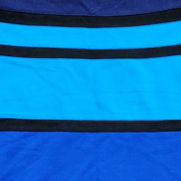 EXPRESS Black Blue Teal Short Stretch Skirt Size 4 - Picture 4 of 15